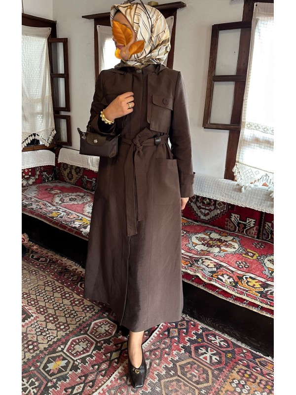 Yeni Sezon Trençkot 880 Kahverengi