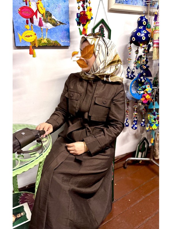 Yeni Sezon Trençkot 880 Kahverengi