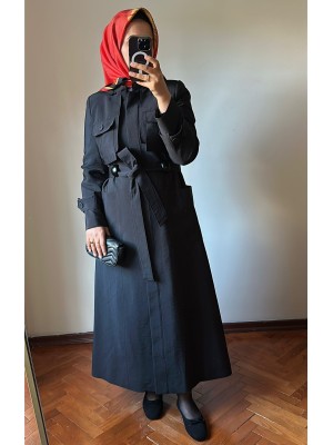 Yeni Sezon Trençkot 880 Siyah