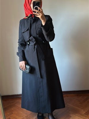 Yeni Sezon Trençkot 880 Siyah