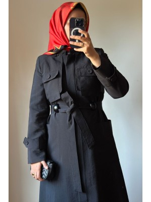 Yeni Sezon Trençkot 880 Siyah