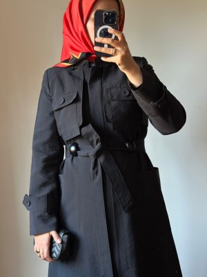 Yeni Sezon Trençkot 880 Siyah