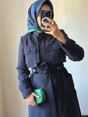 Yeni Sezon Trençkot 880 Lacivert