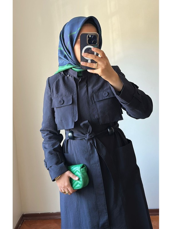 Yeni Sezon Trençkot 880 Lacivert