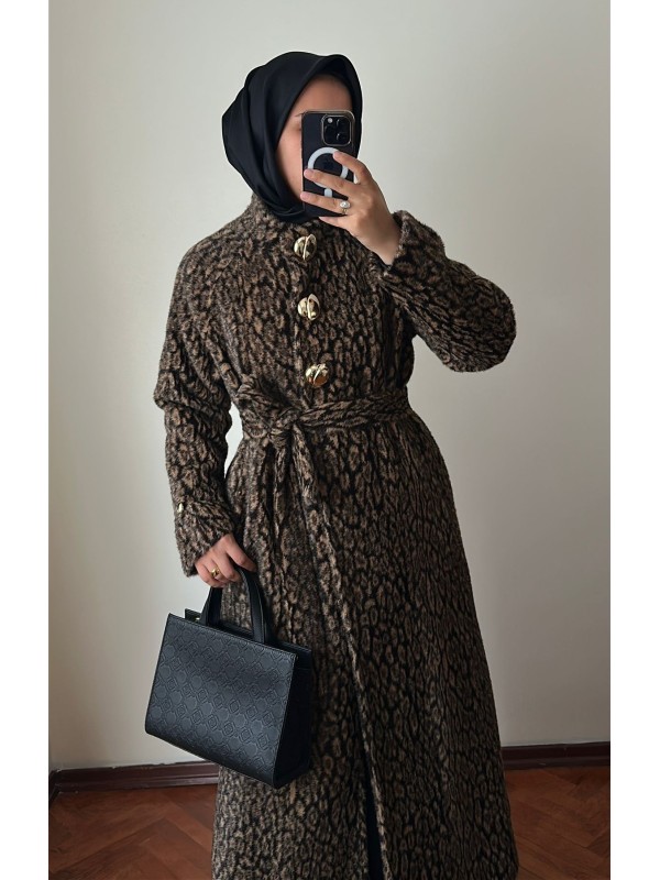 Leopar Desenli Angora Kaban
