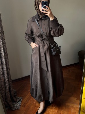 Yeni Sezon Trençkot 818 Kahverengi