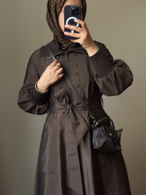 Yeni Sezon Trençkot 818 Kahverengi