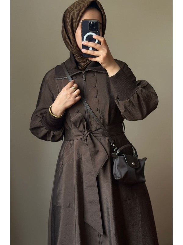 Yeni Sezon Trençkot 818 Kahverengi