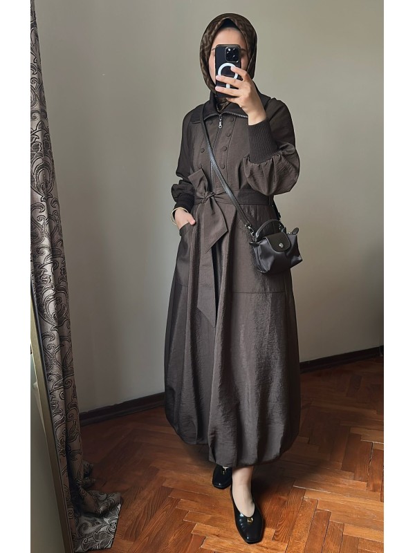 Yeni Sezon Trençkot 818 Kahverengi