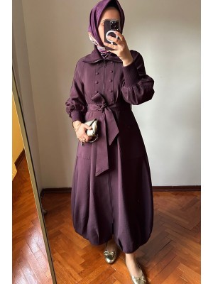 Yeni Sezon Trençkot 818 Mürdüm