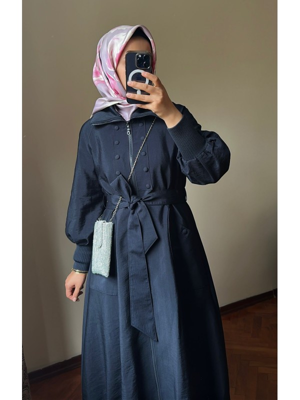 Yeni Sezon Trençkot 818 Lacivert