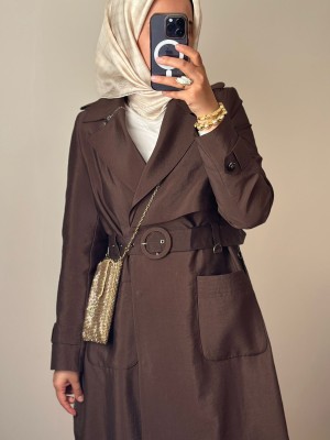 Yeni Sezon Trençkot 814 Kahve