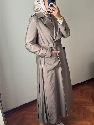 Yeni Sezon Trençkot 814 Vizon