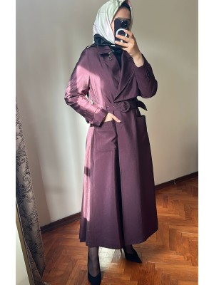 Yeni Sezon Trençkot 814 Mürdüm