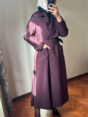 Yeni Sezon Trençkot 814 Mürdüm