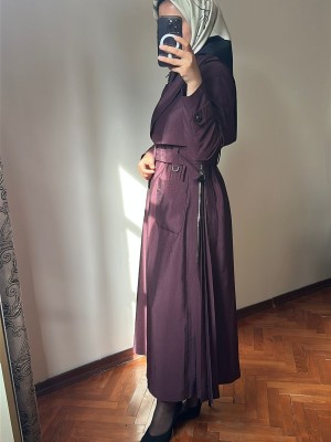 Yeni Sezon Trençkot 814 Mürdüm