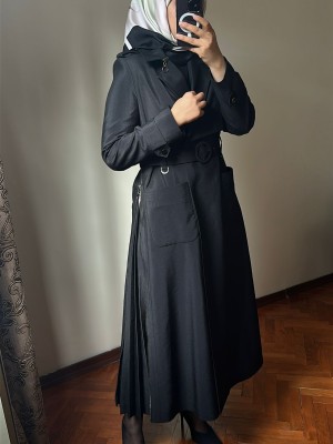 Yeni Sezon Trençkot 814 Siyah