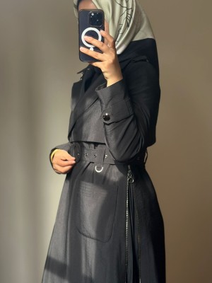 Yeni Sezon Trençkot 814 Siyah