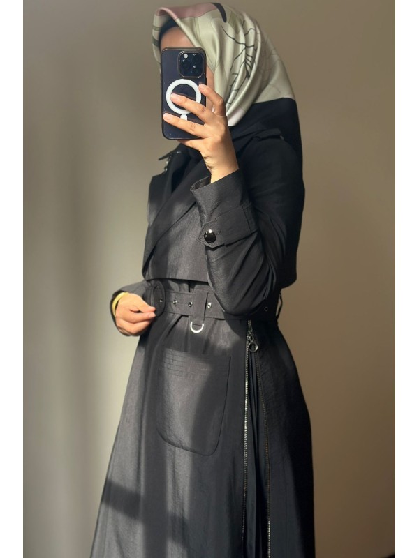 Yeni Sezon Trençkot 814 Siyah