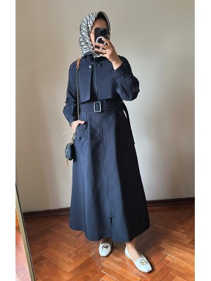 Yeni Sezon Trençkot 878 Lacivert