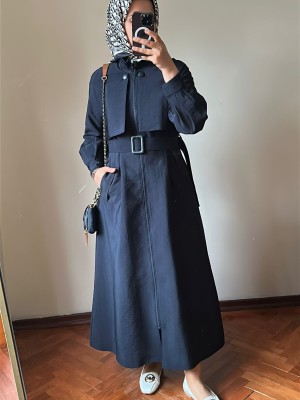 Yeni Sezon Trençkot 878 Lacivert