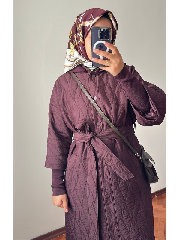 Ribana Detaylı Kapitone Kap 836 Mürdüm