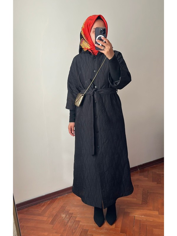 Ribana Detaylı Kapitone Kap 836 Siyah