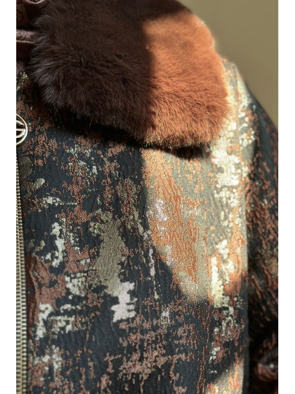 Kürklü Pardesü 1596 Kahverengi