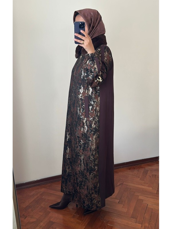 Kürklü Pardesü 1596 Kahverengi