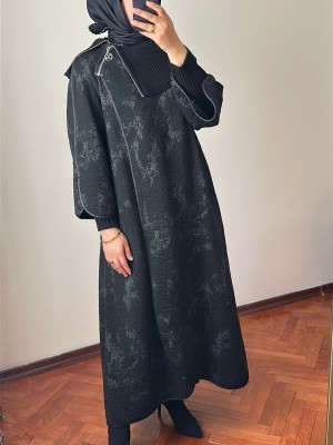 Triko Detaylı Panço Siyah
