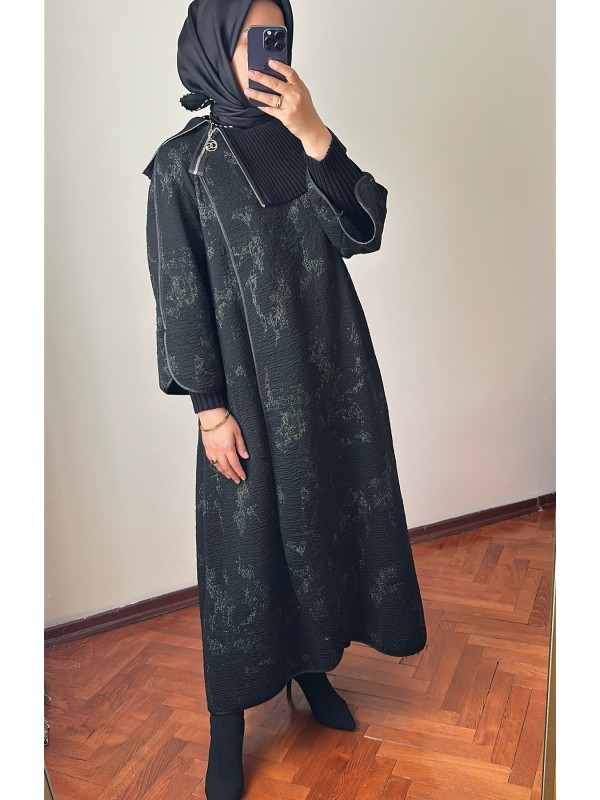 Triko Detaylı Panço Siyah