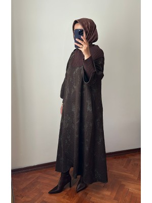 Triko Detaylı Panço Kahverengi