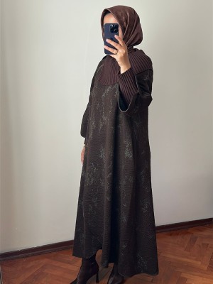 Triko Detaylı Panço Kahverengi