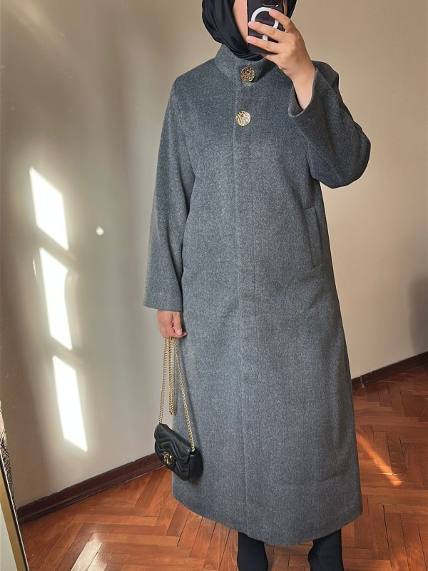 Kaşe Kaban Gri