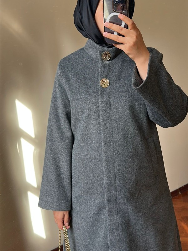 Kaşe Kaban Gri