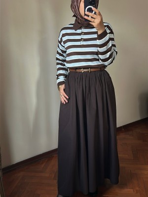 Çizgili Polo Yaka Kazak