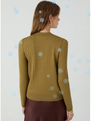 Düğmeli Hırka Yağ Yeşili