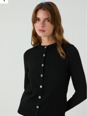 Düğmeli Hırka Siyah