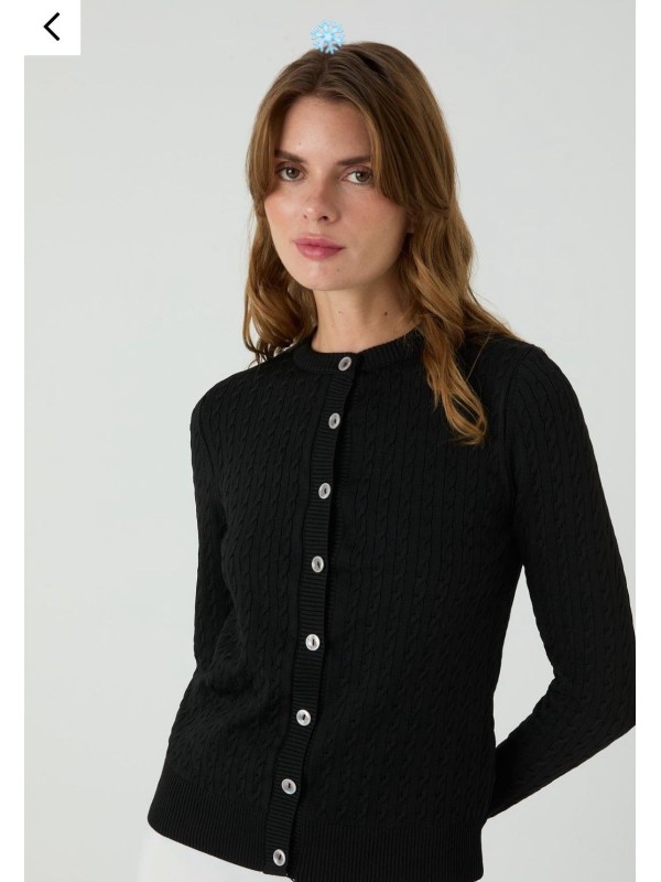 Düğmeli Hırka Siyah