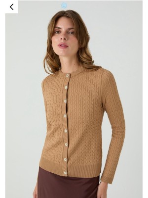 Düğmeli Hırka Bej