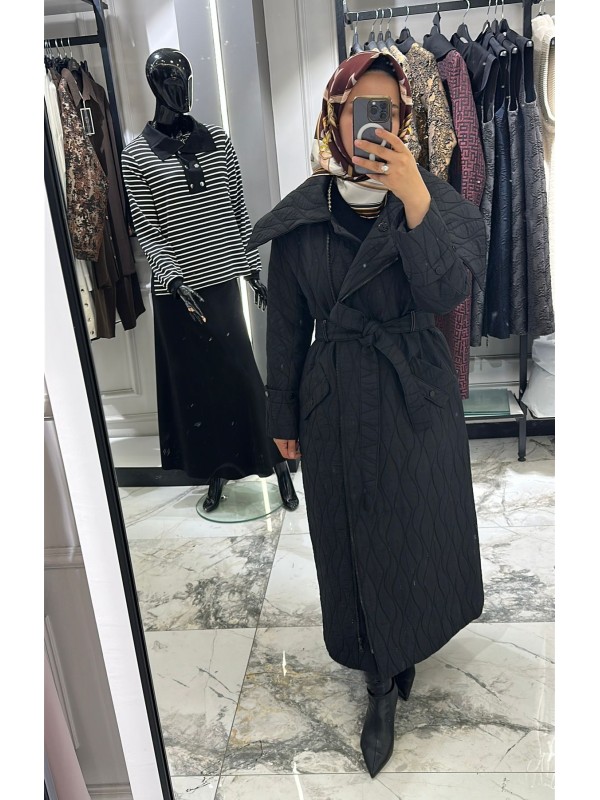 Kapitone Pardesü 823 Siyah