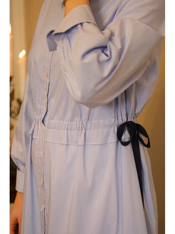 Exquise Dantel Detaylı Elbise Mavi