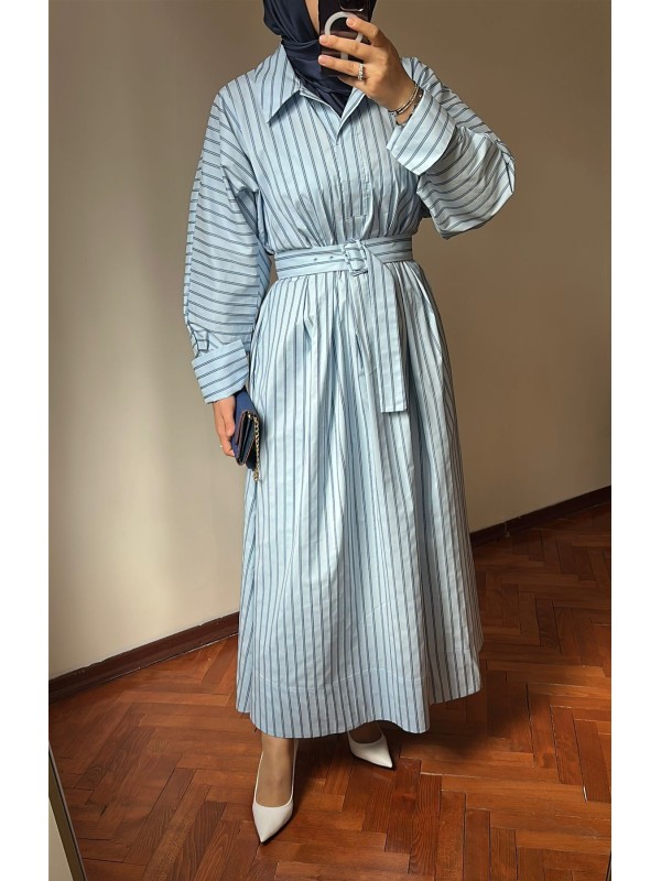 EQUISE Çizgili Uzun Elbise