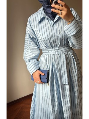 EQUISE Çizgili Uzun Elbise