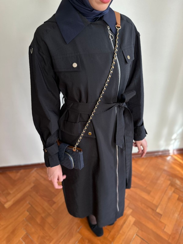 Yazlık Trençkot 822 Siyah