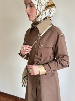 Yazlık Trençkot 822 Kahverengi