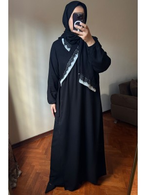 Siyah Namaz Elbisesi Takım