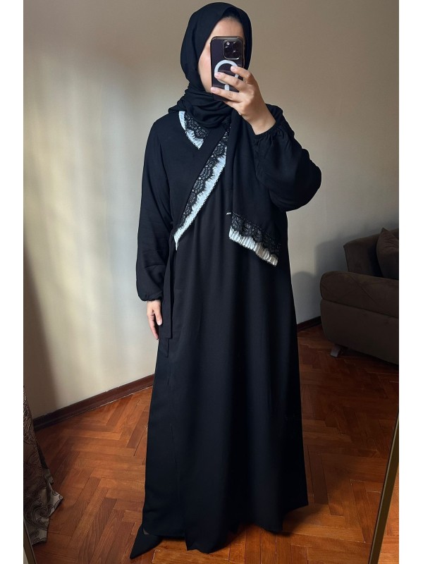 Siyah Namaz Elbisesi Takım