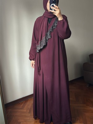 Bordo Namaz Elbisesi Takım