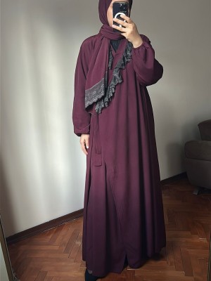 Bordo Namaz Elbisesi Takım